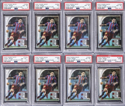 2005 Panini WCCF "European Clubs Young Stars" #YGS5 Lionel Messi Card Collection (8 Different PSA Graded Cards)